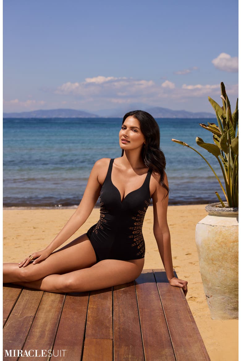 Costa D Oro Temptress One-Piece Swimsuit, Alternate, color, BLACK