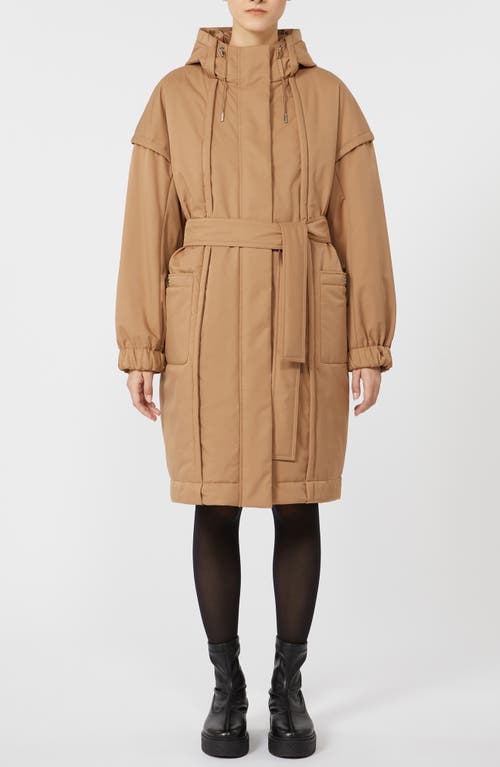 Mm By Max Mara Fez Hooded Coat In Brown