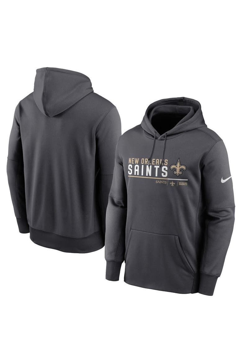 Men's Nike Anthracite New Orleans Saints Prime Logo Name Split Pullover Hoodie, Main, color, Anthracite