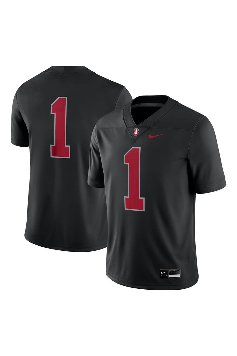 Men's Nike #1 Black Stanford Cardinal Alternate Game Jersey, Main, color, Black