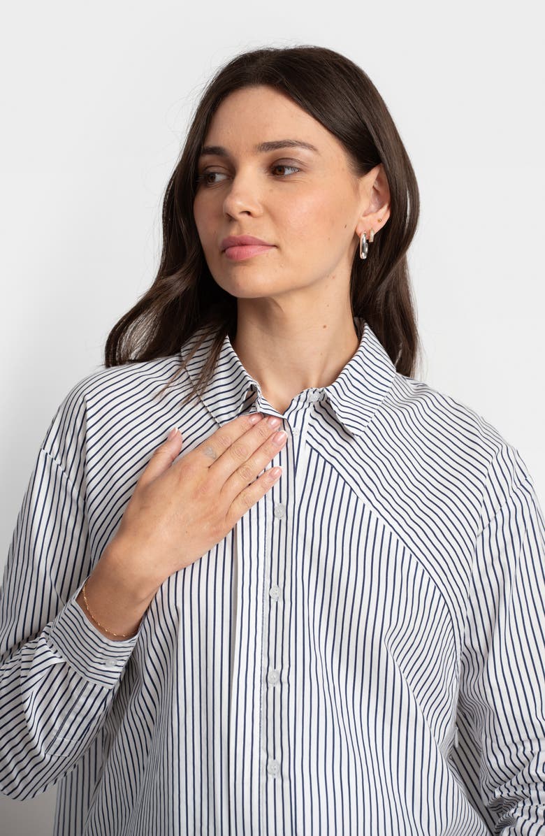 Seraphine Pinstripe Maternity/Nursing Button-Up Shirt, Alternate, color, 