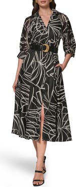 Donna Karan New York Belted Midi Shirtdress