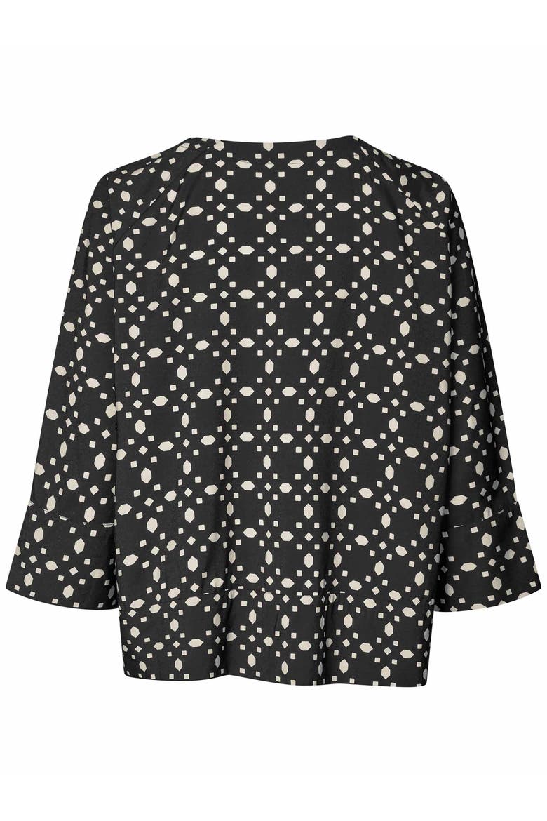 MaBenika 3/4 Sleeve V-Neck Blouse, Alternate, color, Black