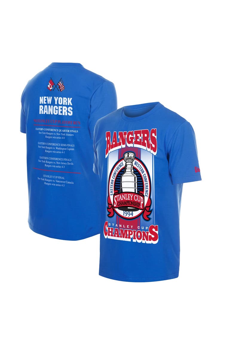 Men's New Era Blue New York Rangers Stanley Cup Trophy Graphic T-Shirt, Main, color, Blue