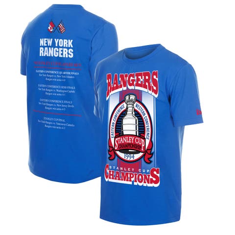 Men's New Era Blue New York Rangers Stanley Cup Trophy Graphic T-Shirt