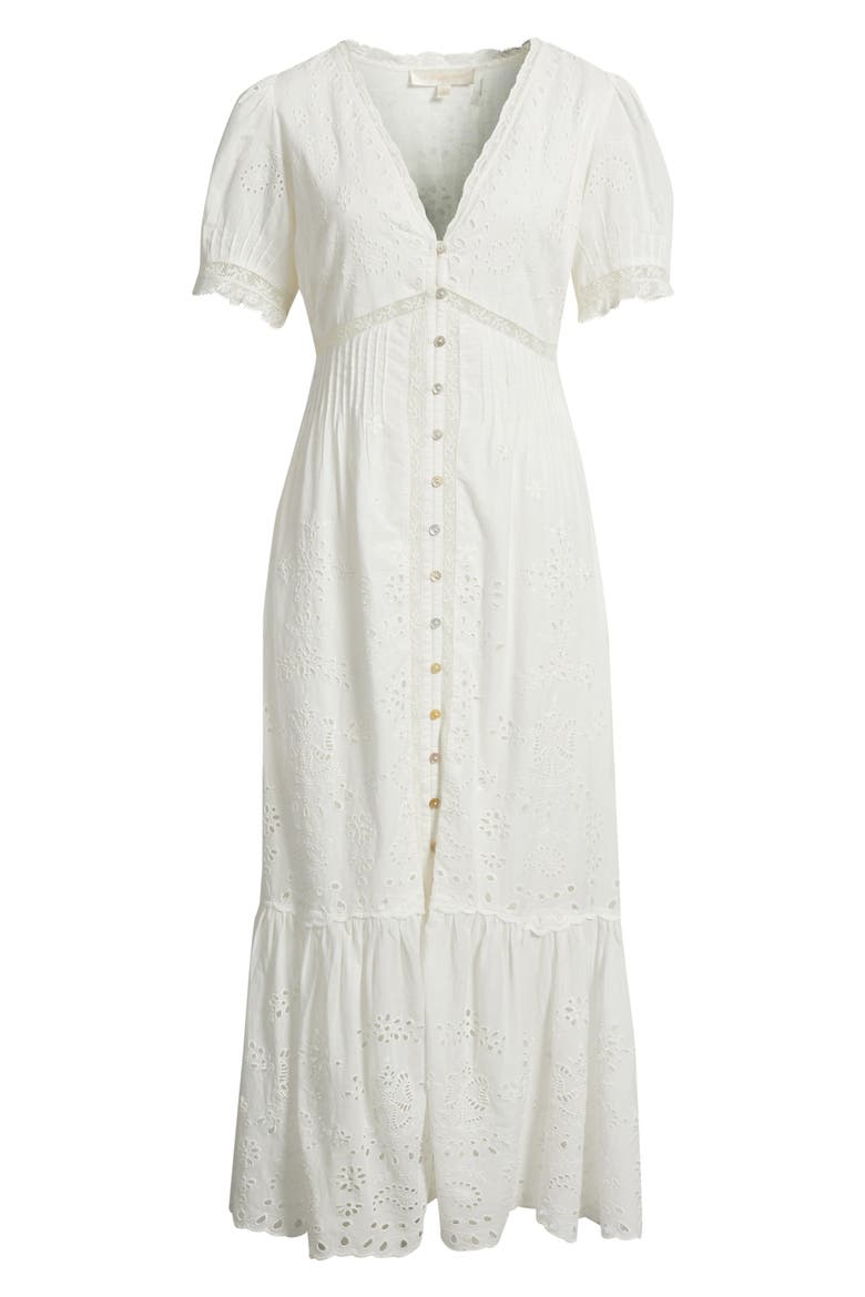 Tarragon Eyelet Lace Maxi Dress, Alternate, color, WHITE