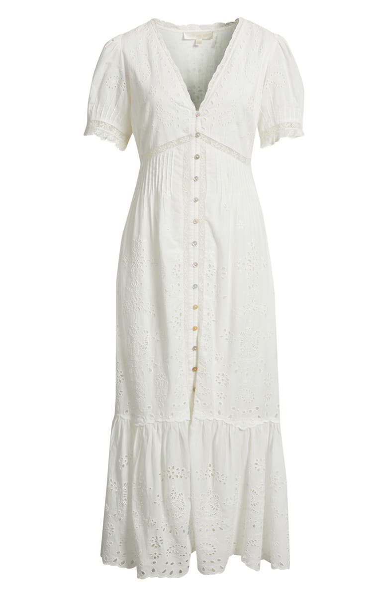 LoveShackFancy Tarragon Eyelet Lace Maxi Dress, Alternate, color, 