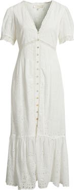 LoveShackFancy Tarragon Eyelet Lace Maxi Dress