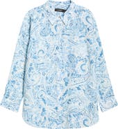 Lauren Ralph Lauren Paisley Print Linen Button-Up Shirt