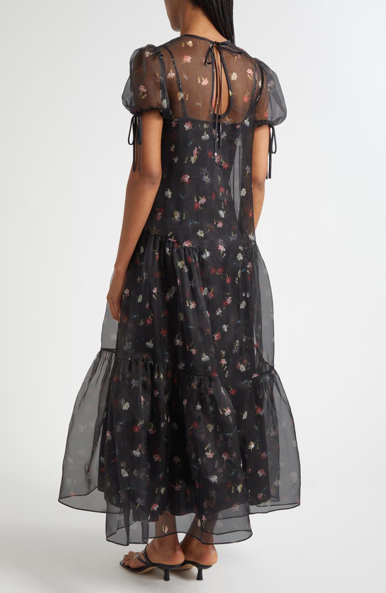 Cinq à Sept Kaida Tumbling Carnation Dress, Alternate, color, Black Multi