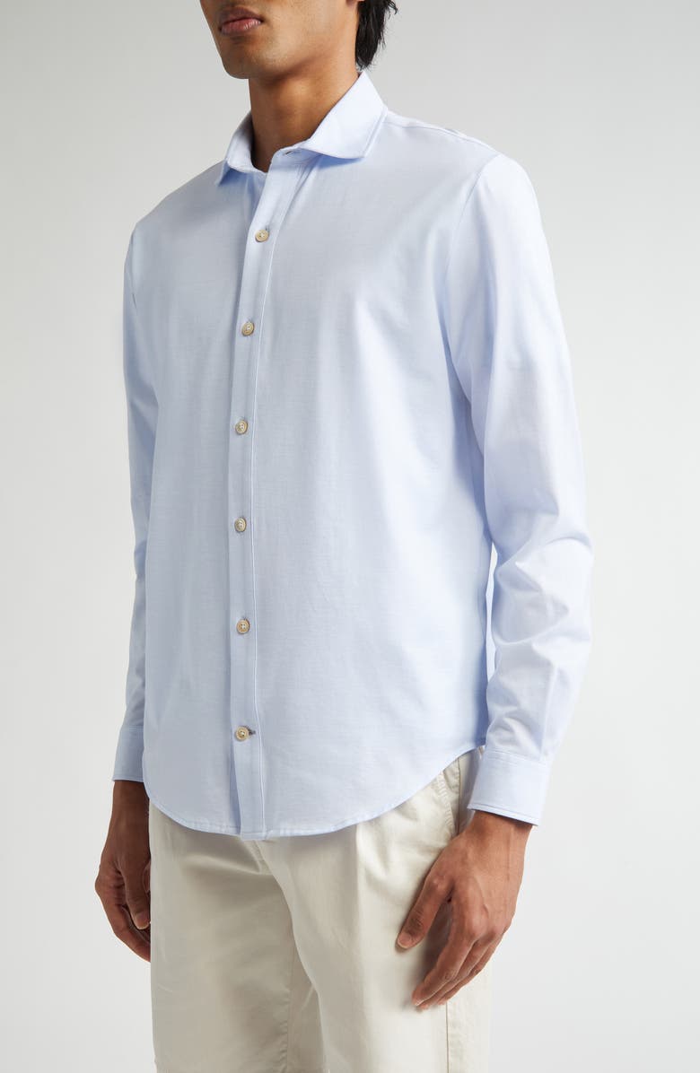 Eleventy Dandy Cotton Button-Up Shirt, Alternate, color, Denim