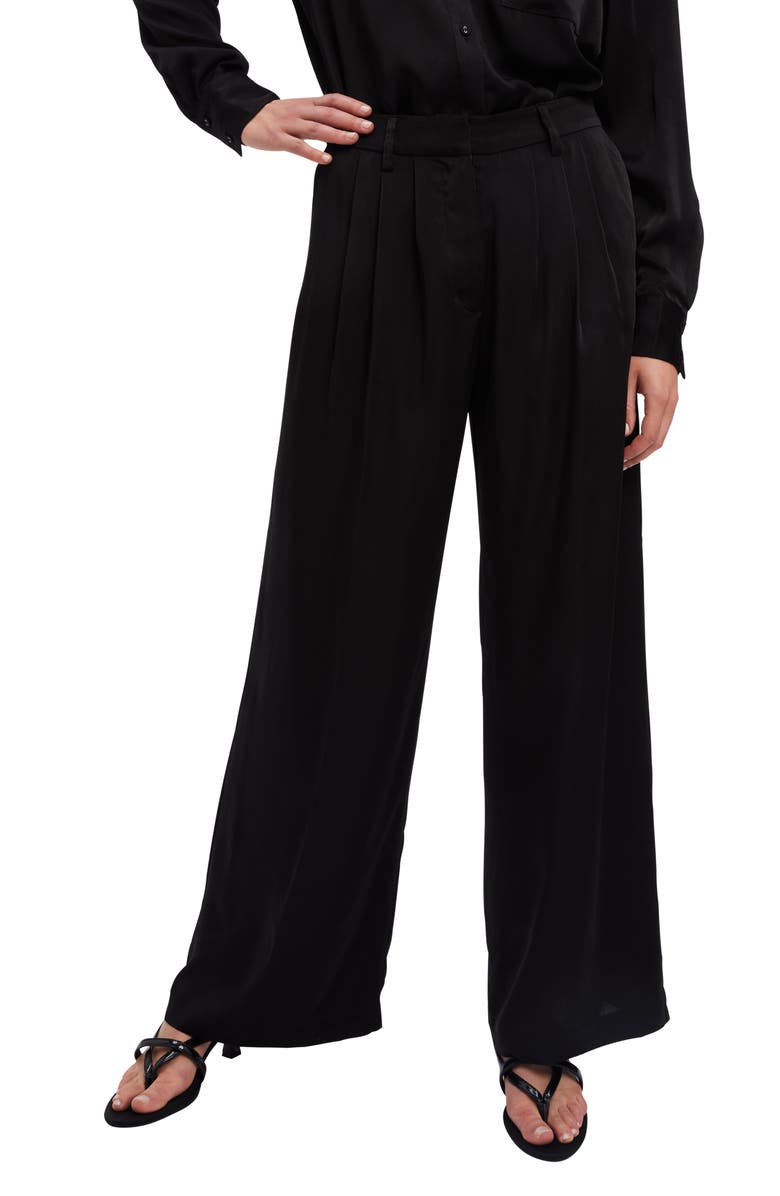 Bardot Lena Pleat Front Satin Pants, Main, color,