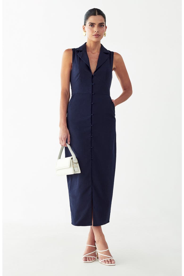 Barossa Midi Dress, Main, color, Navy Blue