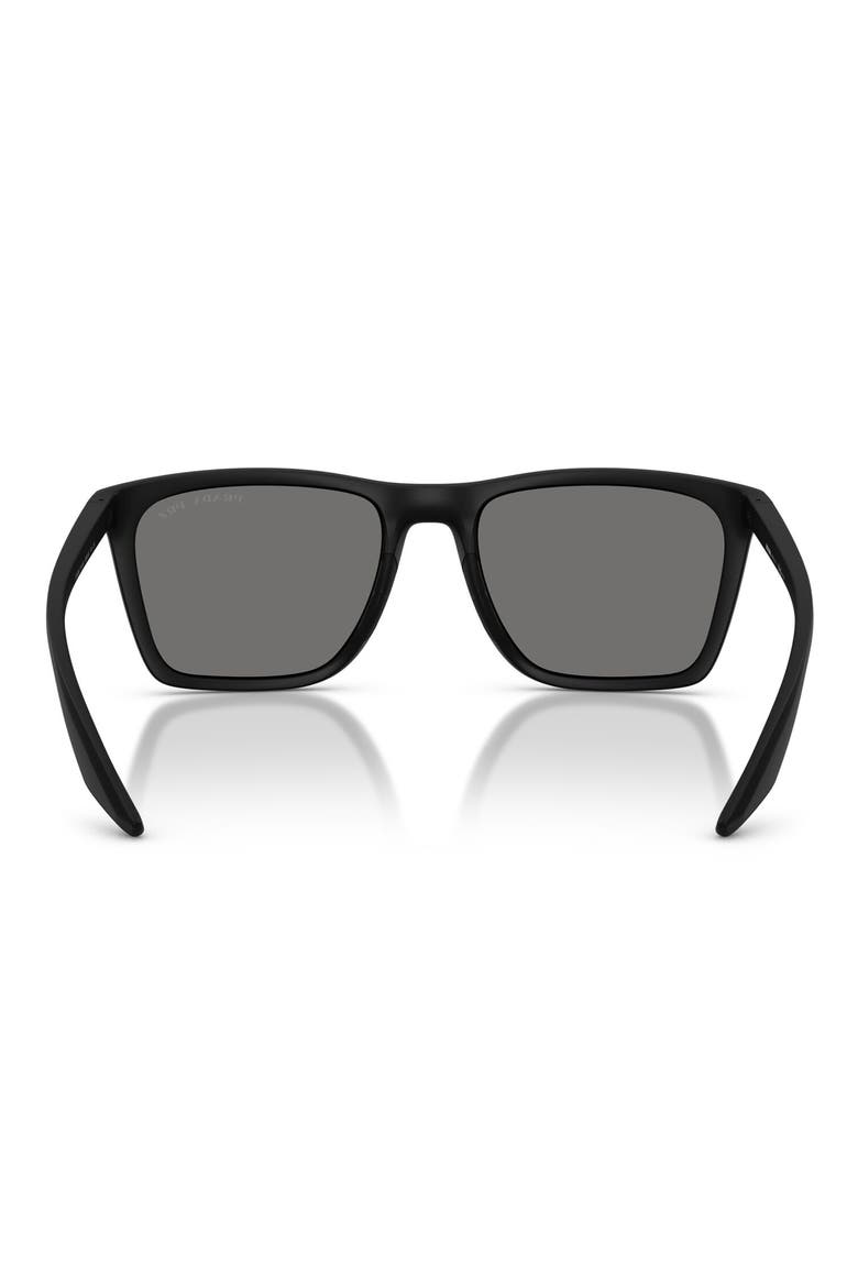 56mm Polarized Pillow Sunglasses, Alternate, color, MATTE BLACK / DARK GREY POLAR