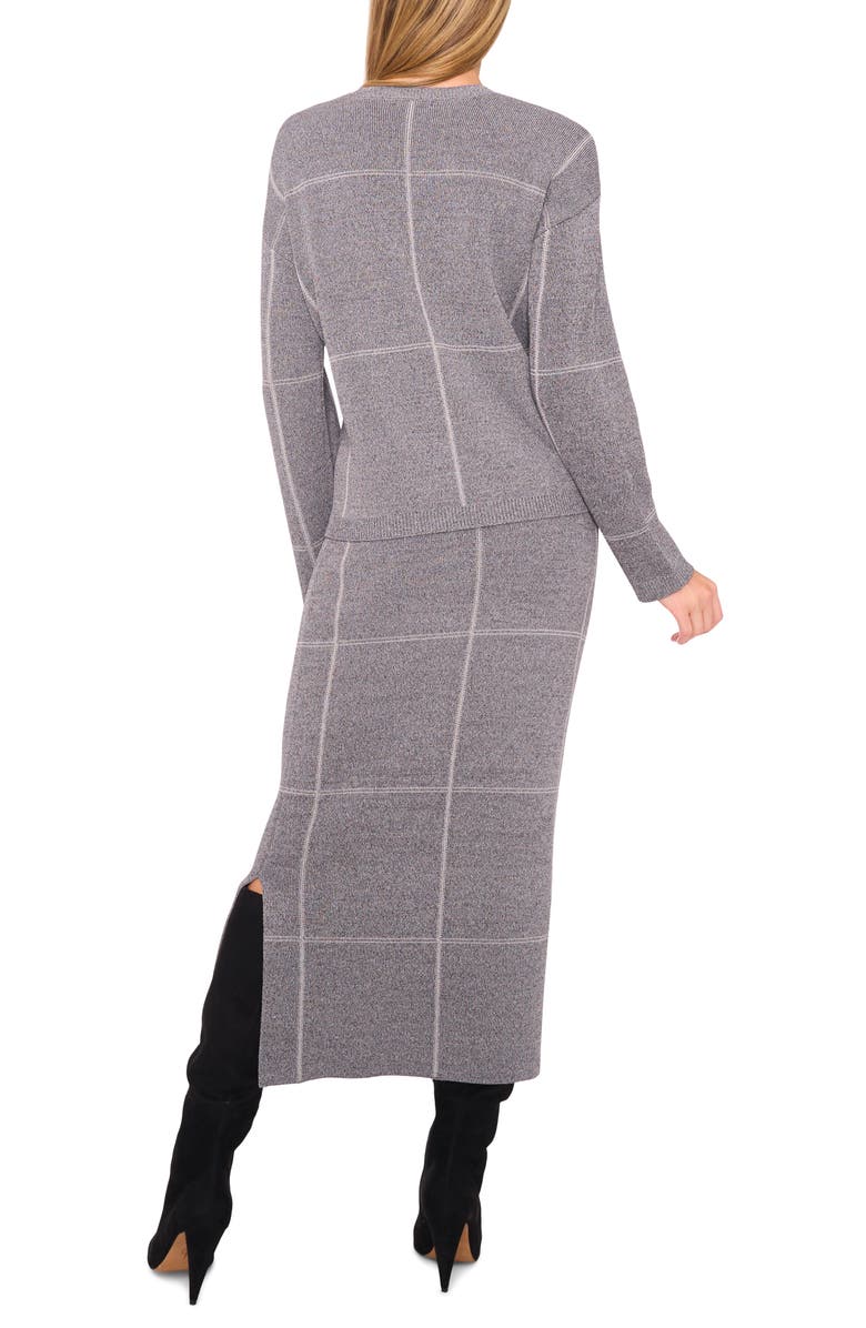 Halogen<sup>®</sup> Plaid Knit Midi Skirt, Alternate, color, Classic Grey Heather