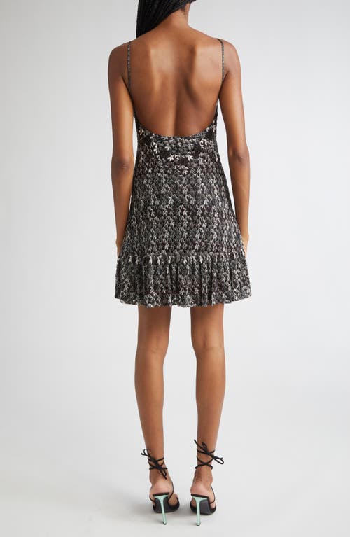 Missoni Knit Metallic Lace Minidress In Brown