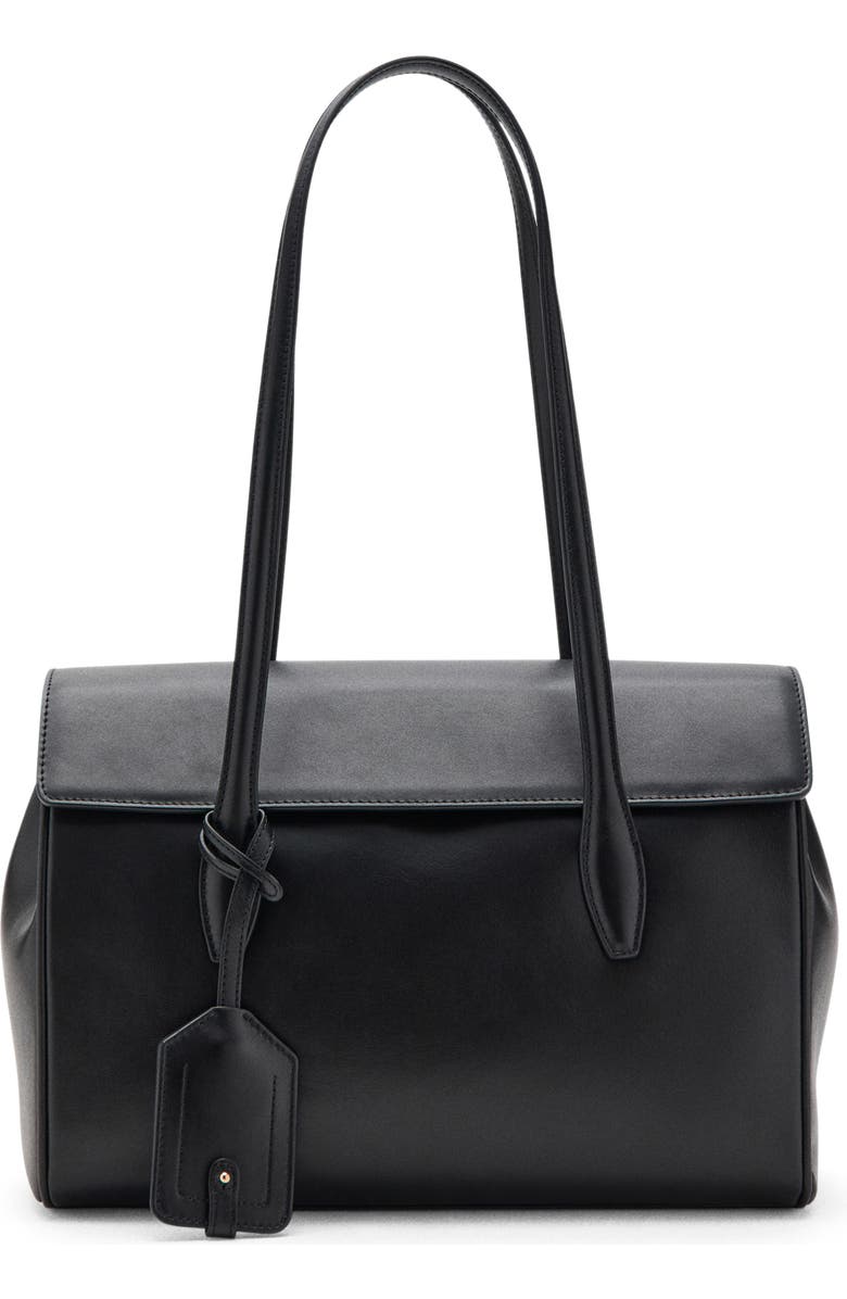 MANGO Medium Leather Shoulder Bag with Charm, Main, color,