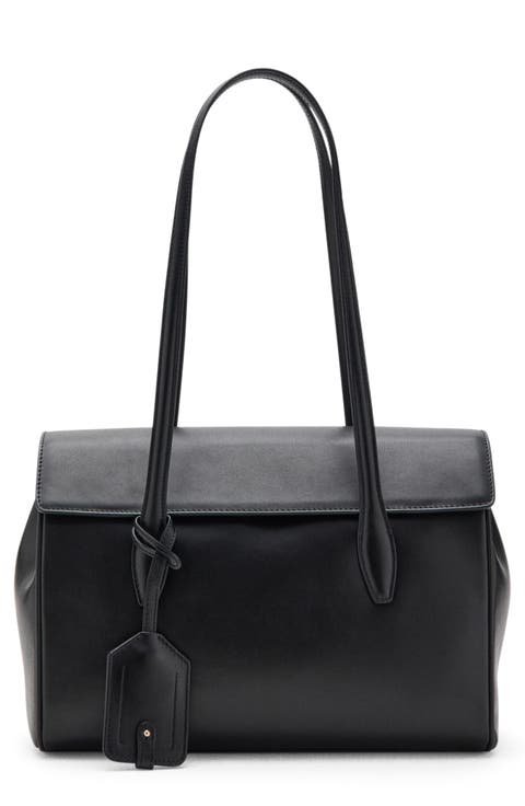 Medium Leather Shoulder Bag with Charm