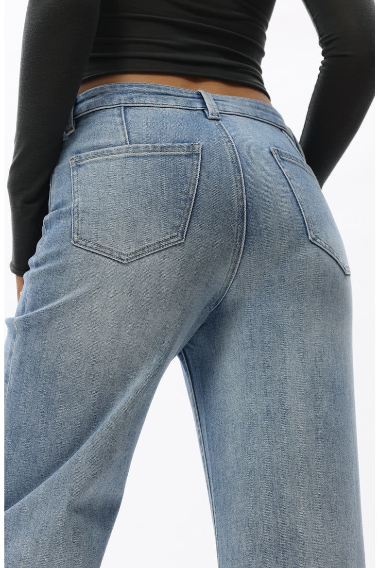 Embroidered Beaded Wide Leg Jeans, Alternate, color, LIGHT BLUE