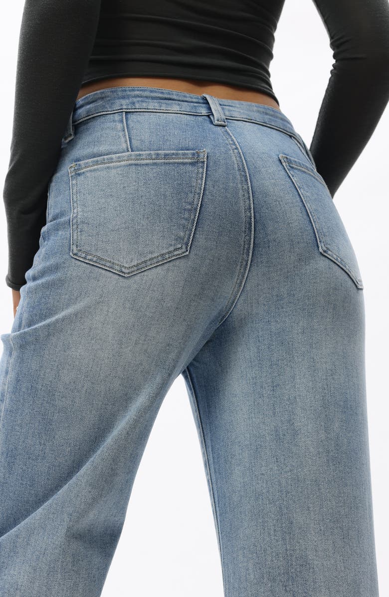 Bayeas Embroidered Beaded Wide Leg Jeans, Alternate, color, 