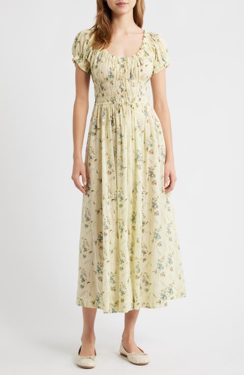 Ashlynn Floral Organic Cotton Voile Midi Dress