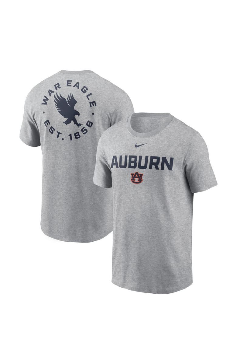 Nike Men's Nike Heather Gray Auburn Tigers Campus 2-Hit T-Shirt, Main, color, 