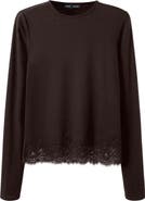 MANGO Lace Detail Long Sleeve Top
