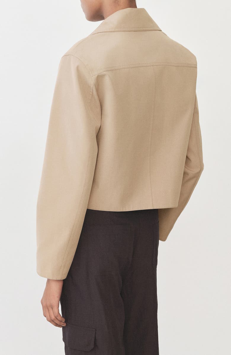 MANGO Cotton Blend Jacket, Alternate, color, Khaki