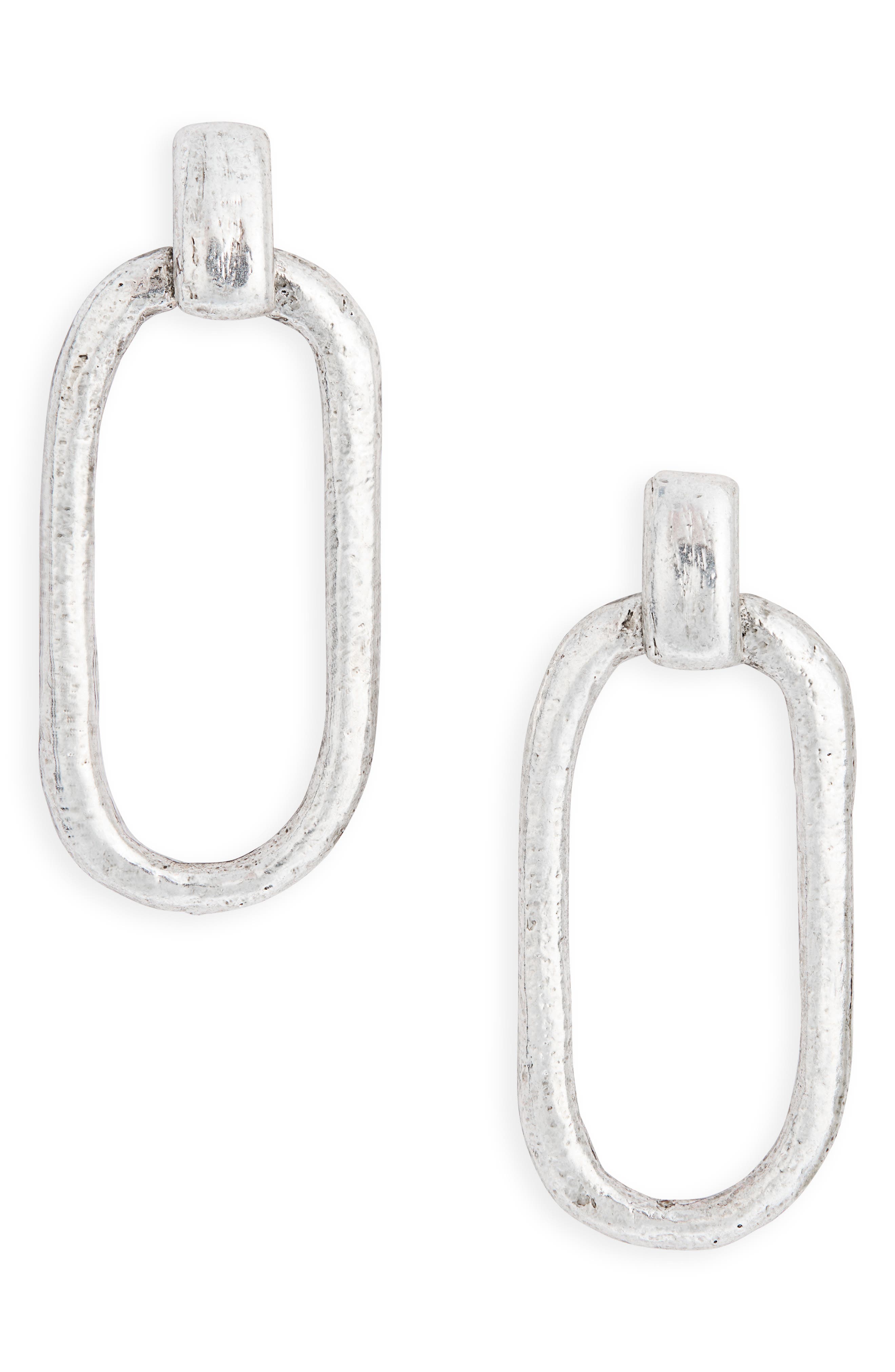 Karine Sultan Hammered Link Drop Earrings