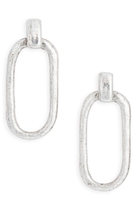 Hammered Link Drop Earrings