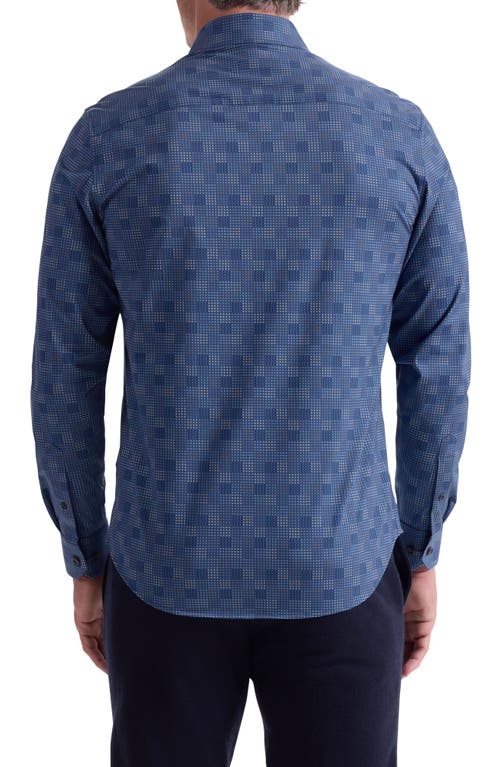 Bugatchi Jimmy Ooohcotton® Grid Button-up Shirt In Blue