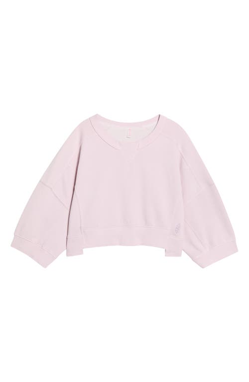 Free People Intercept Pull Crop Raglan Sweatshirt In Pearl