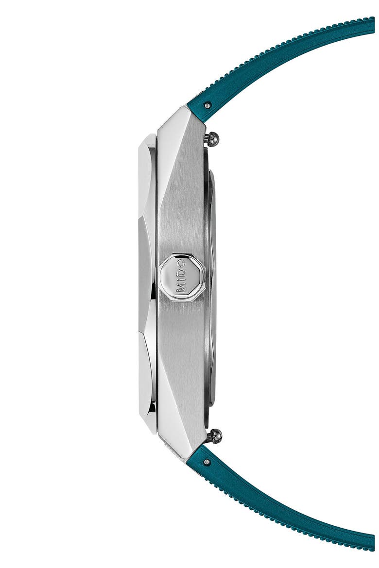 Multifort 8 One Crown Automatic Rubber Strap Watch, 40mm, Alternate, color, BLUE