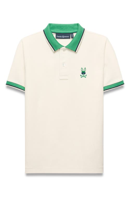 Psycho Bunny Kids' Devin Pima Cotton Piqué Polo In White