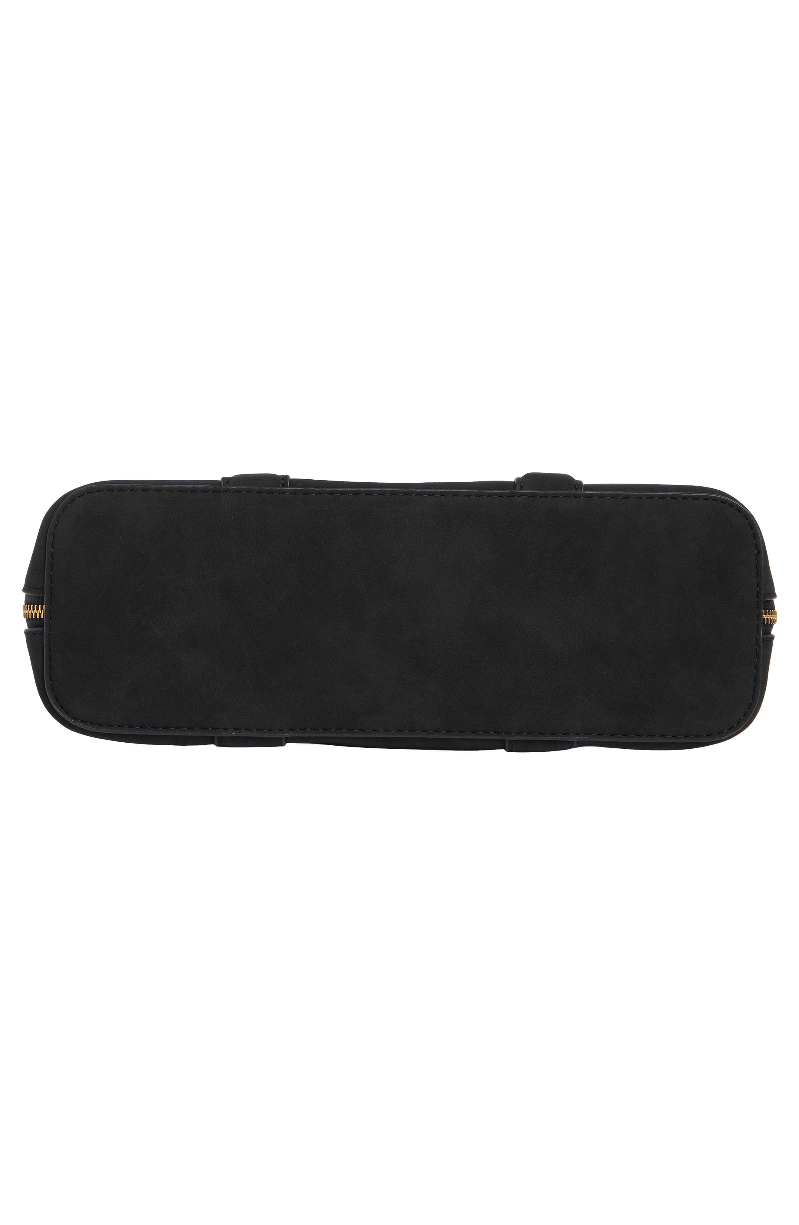 URBAN EXPRESSIONS HANDBAGS Barrel Faux Suede Shoulder Bag, Alternate, color, Black