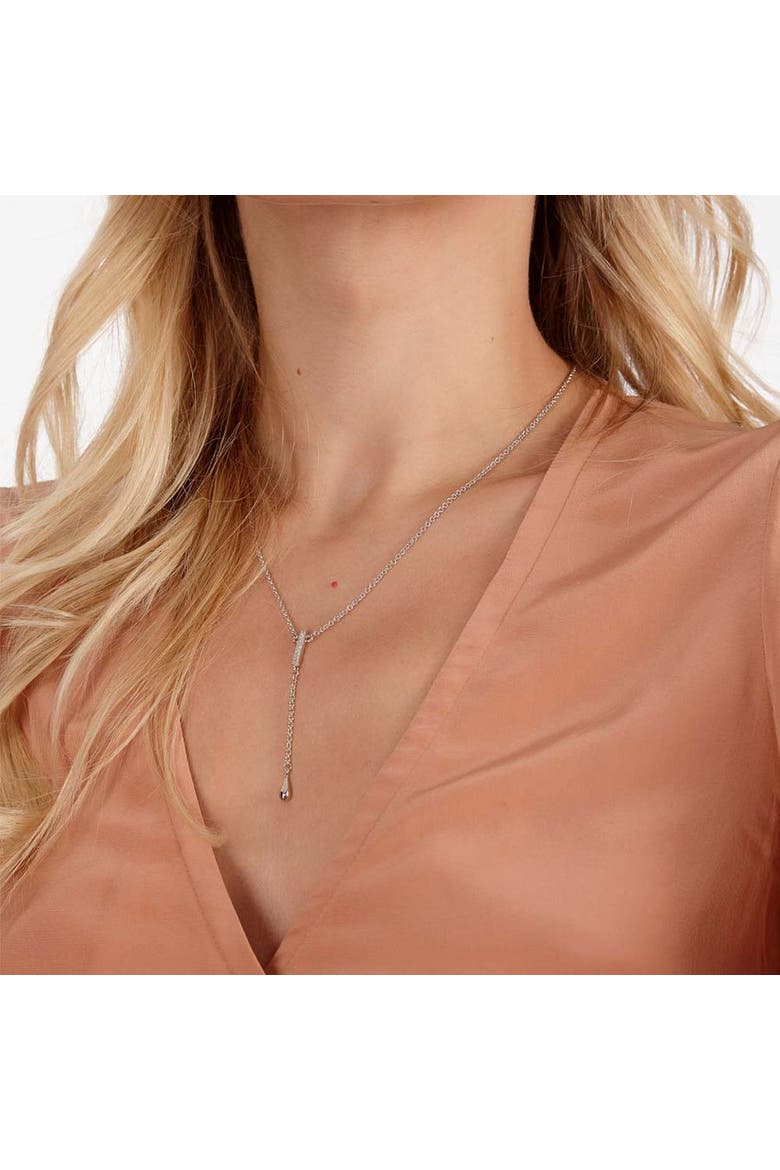 Skinny Drip Long Pendant, Alternate, color, Sterling Silver