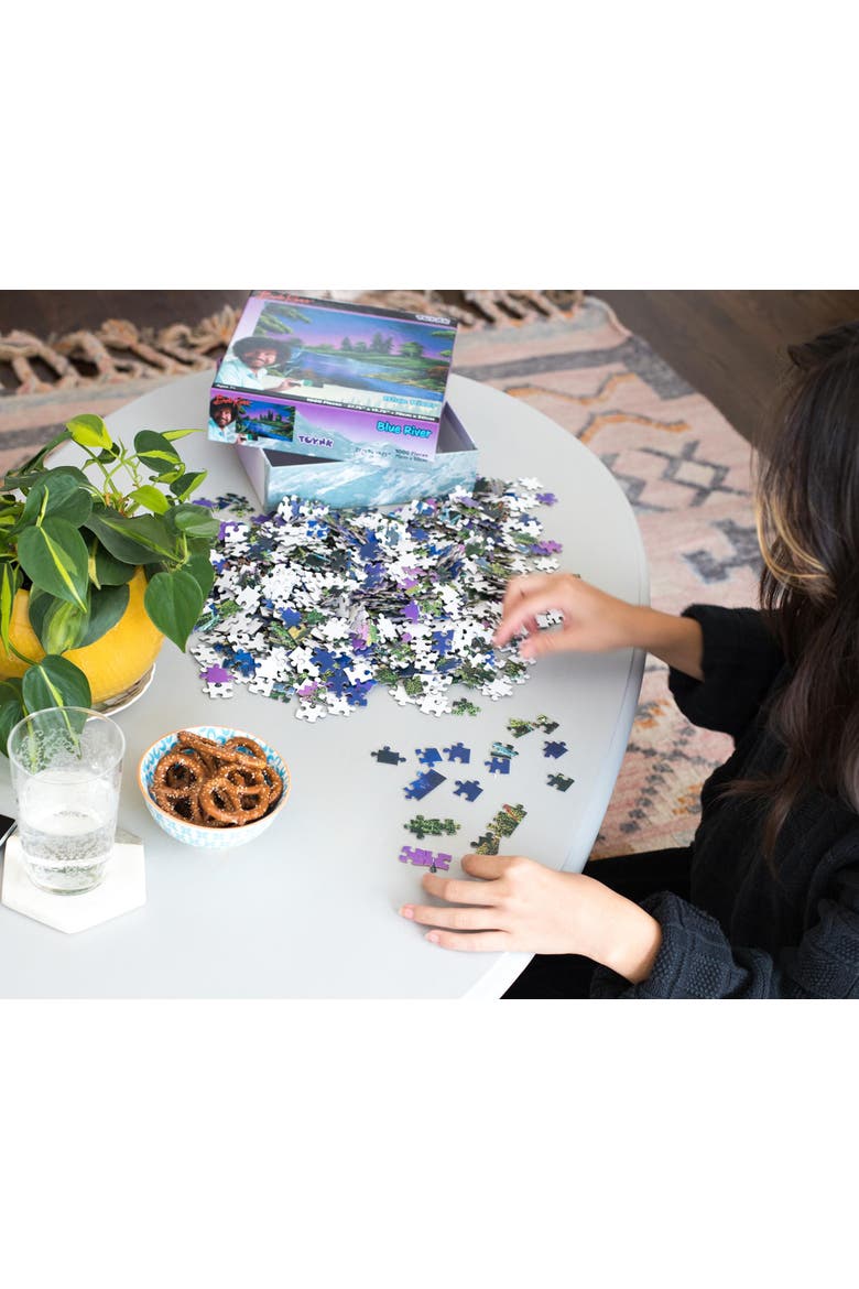 Bob Ross Blue River Nature Puzzle | 1000 Piece Jigsaw Puzzle, Alternate, color, Purple