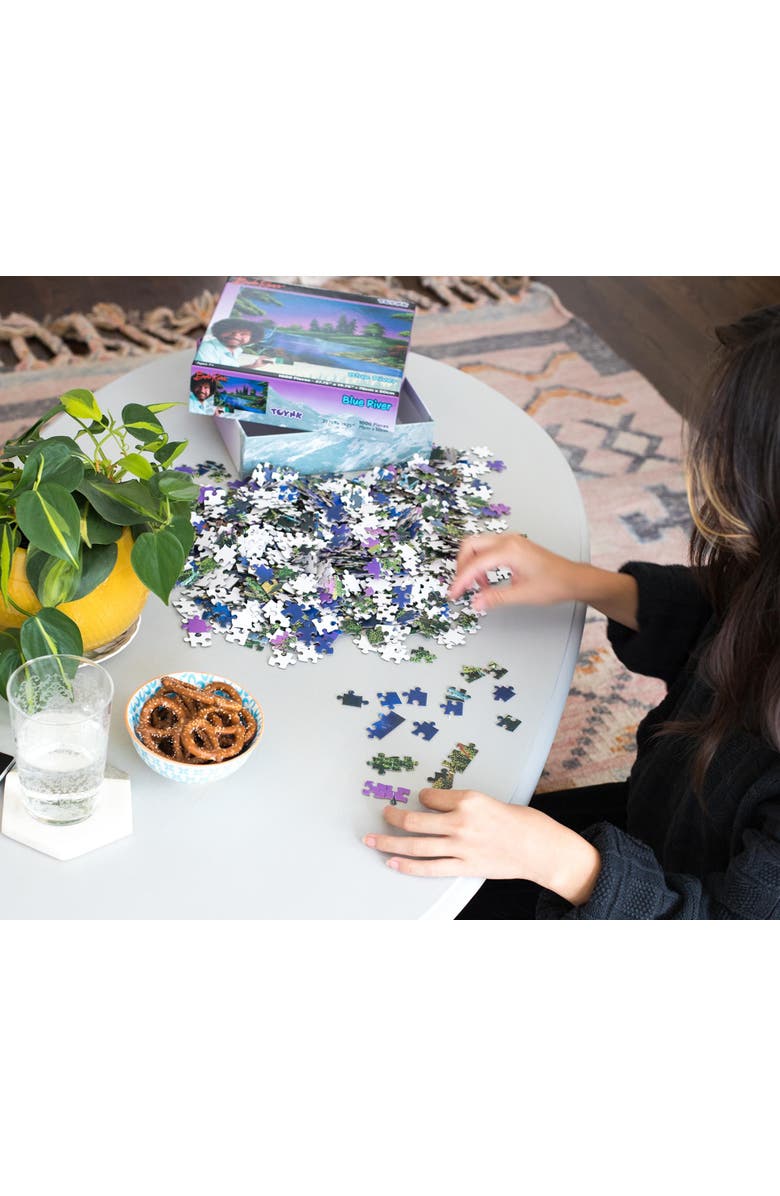 Toynk Bob Ross Blue River Nature Puzzle | 1000 Piece Jigsaw Puzzle, Alternate, color, Purple