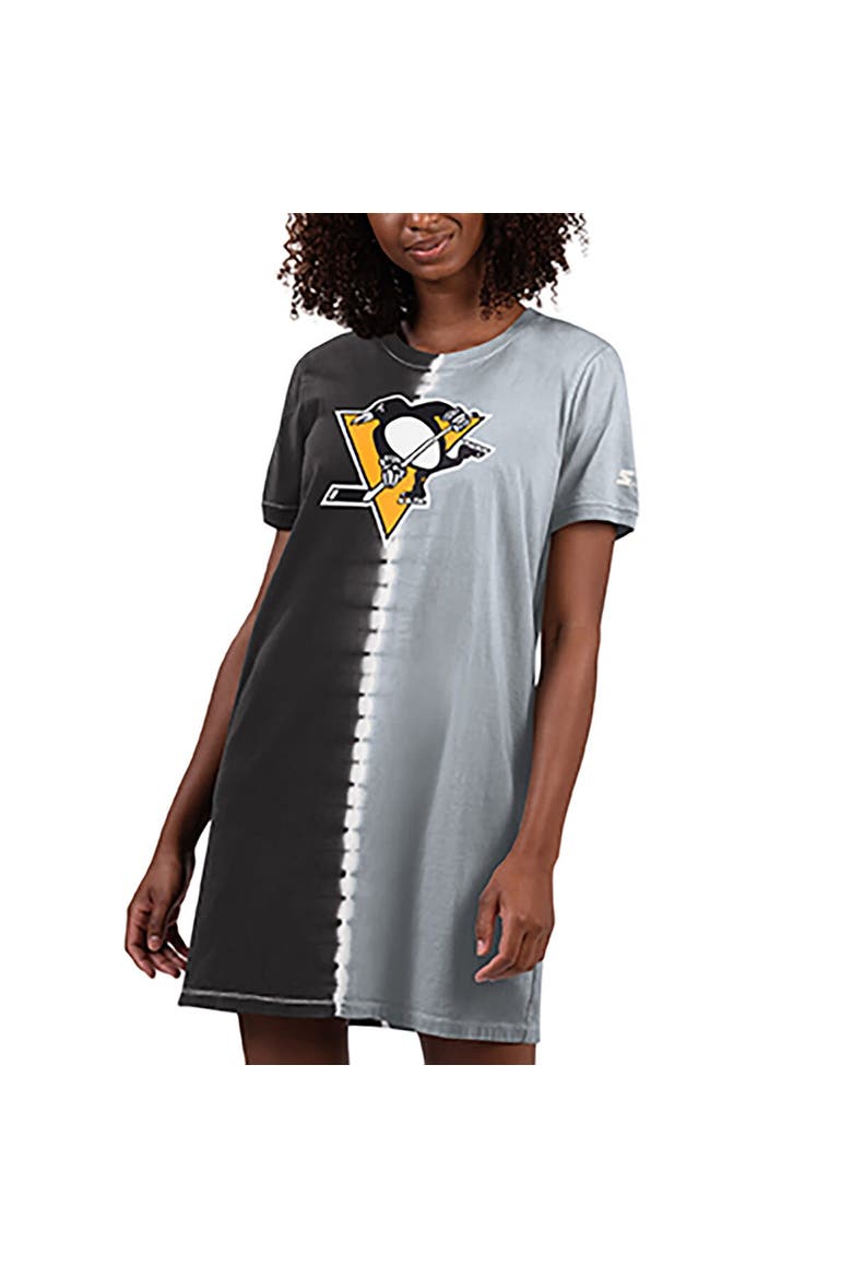 Women's Starter  Black Pittsburgh Penguins Ace Tie-Dye Sneaker Dress, Main, color, Black