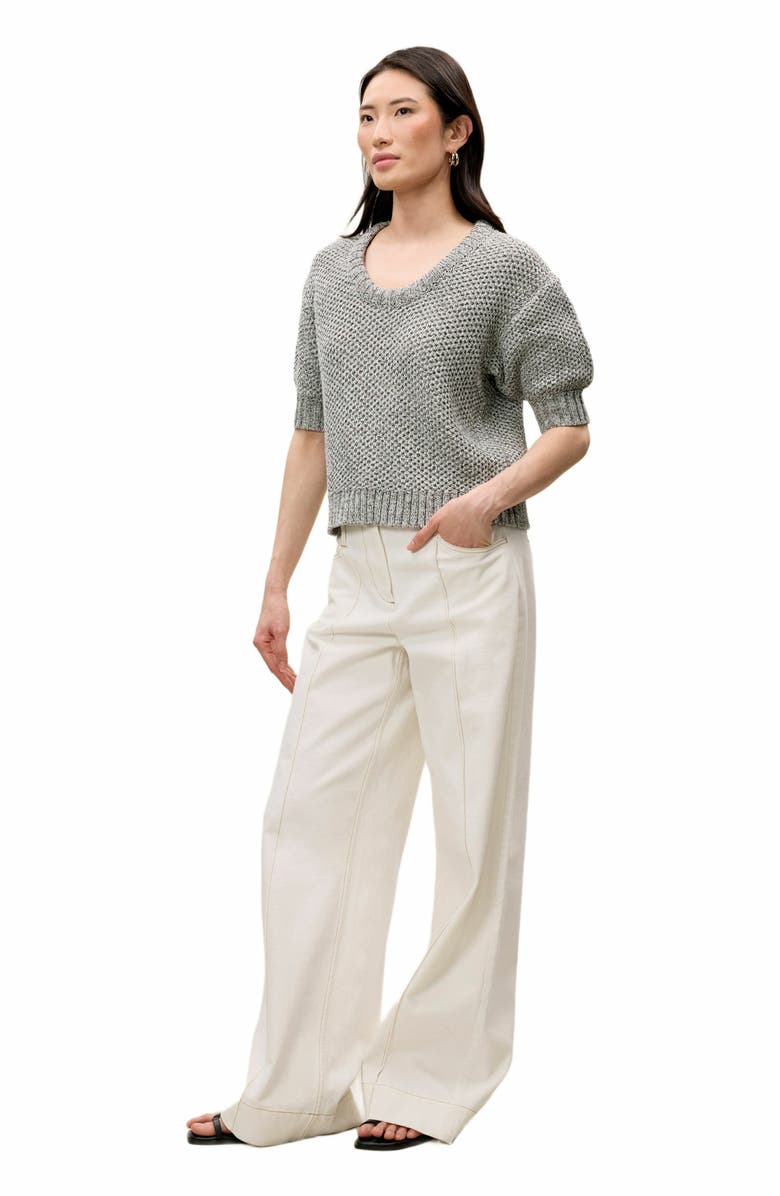 Rebecca Taylor Thea Knit Sweater, Alternate, color, Black Multi