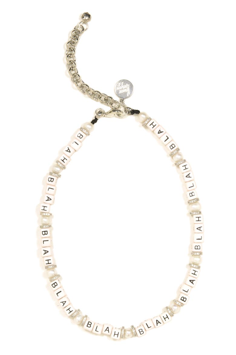 Blah Blah Blah Necklace, Main, color, White