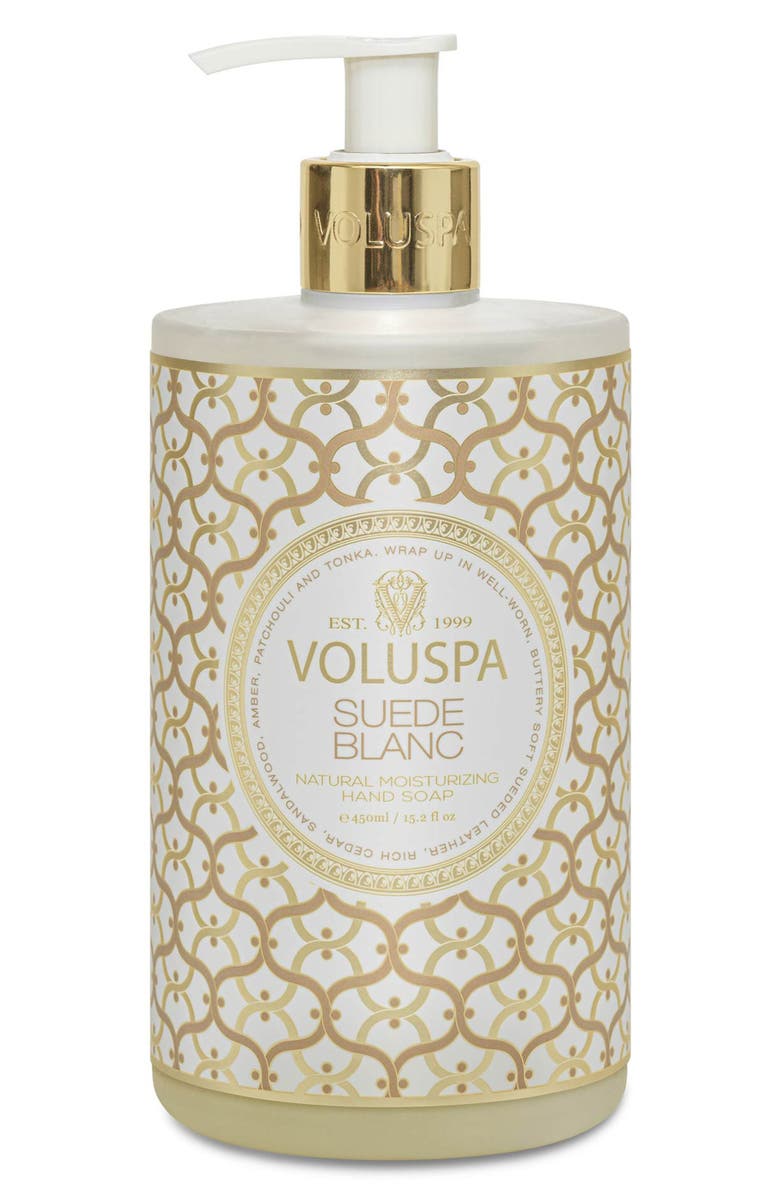 Voluspa Suede Blanc Hand Soap, Main, color, Suede Blanc