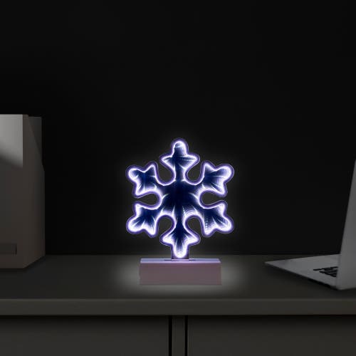 Northlight Led 3d Snowflake Christmas Infinity Mirror Light In Blue