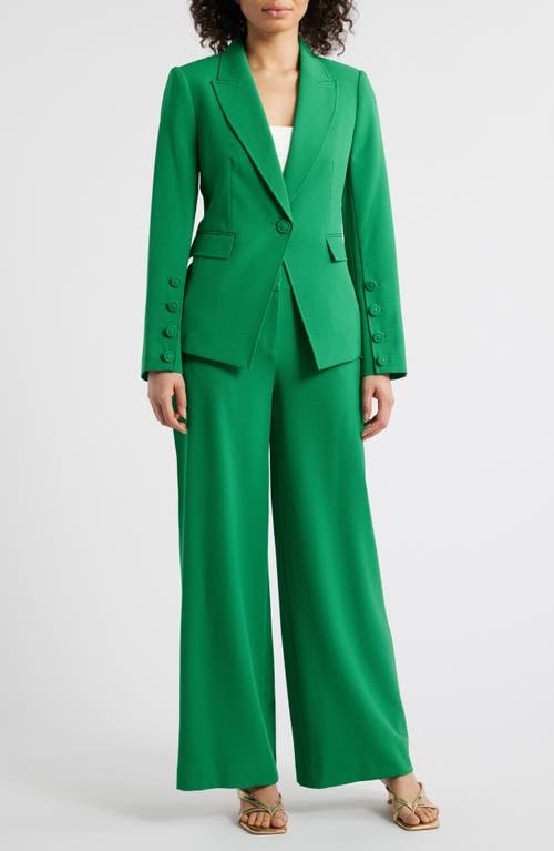 Tahari Asl Plus Size Linen-blend Wide-leg Pants In Emerald