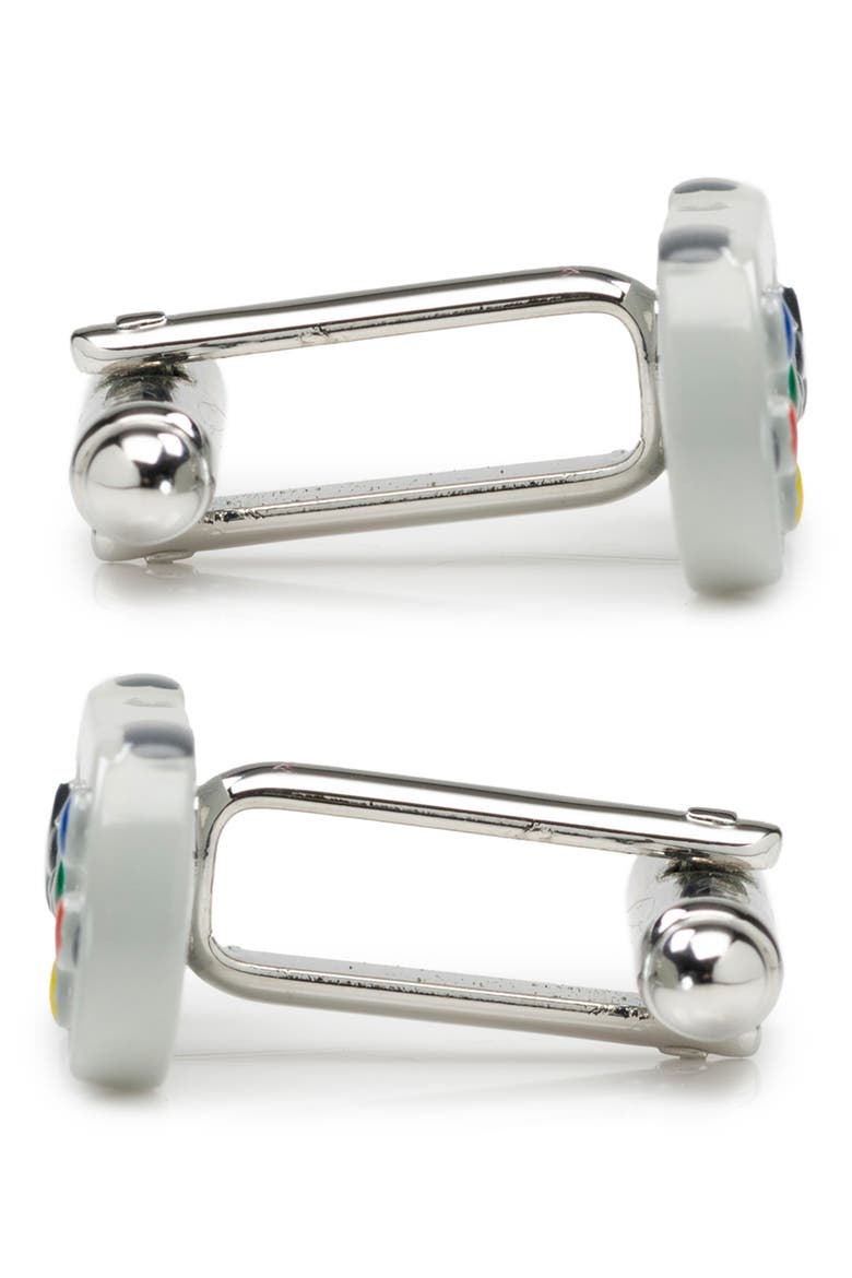 3D Retro Game Controller Cuff Links, Alternate, color, SILVER