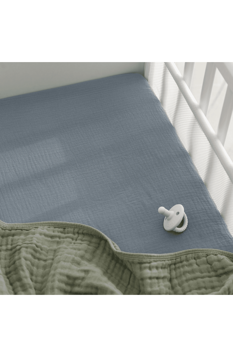 Comfy Cubs Muslin Cotton Bassinet Sheets, 1 Pack, Alternate, color, Pacific Blue