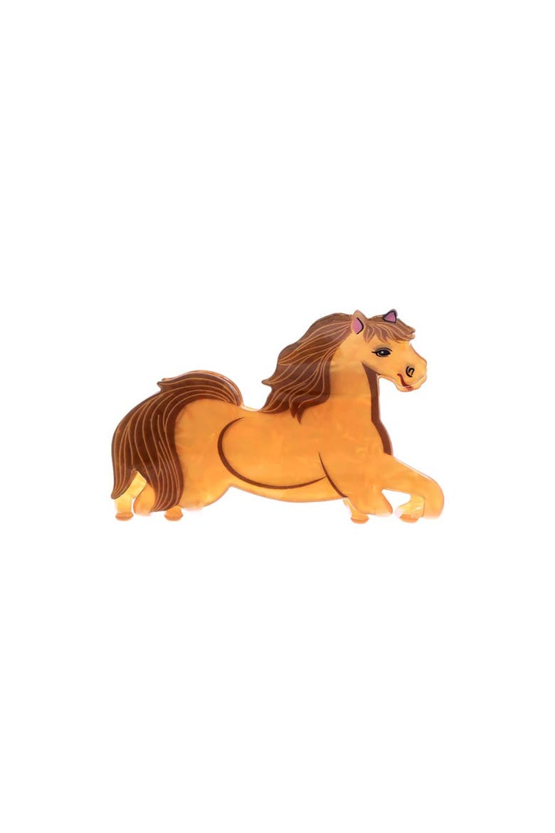 Golden Horse Claw Clip, Main, color, Yellow