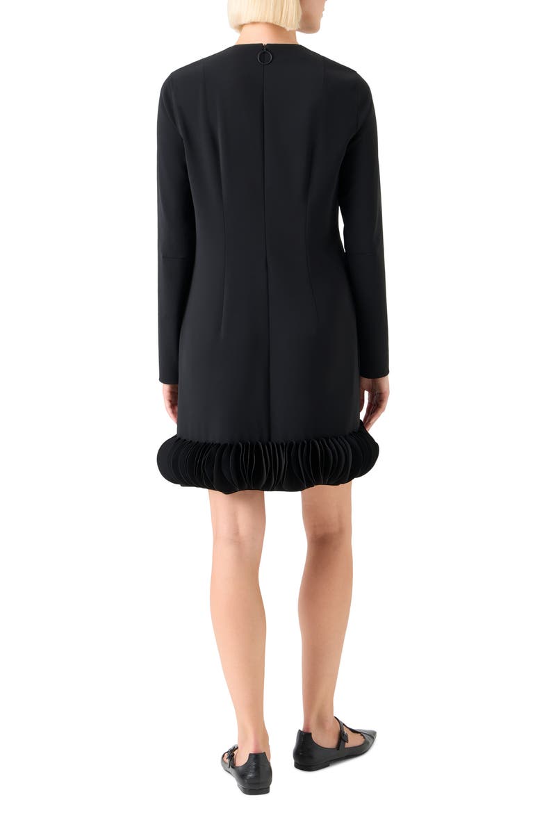 Long Sleeve Shift Dress with 3D Hem, Alternate, color, BLACK