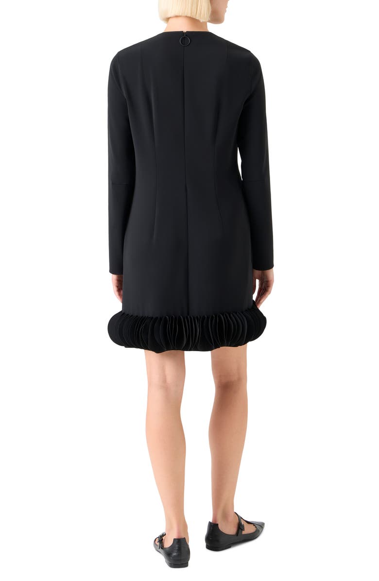 Akris punto Long Sleeve Shift Dress with 3D Hem, Alternate, color, Black
