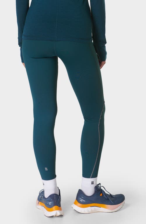 Sweaty Betty Therma Boost 7/8 Running Leggings In Deep Green